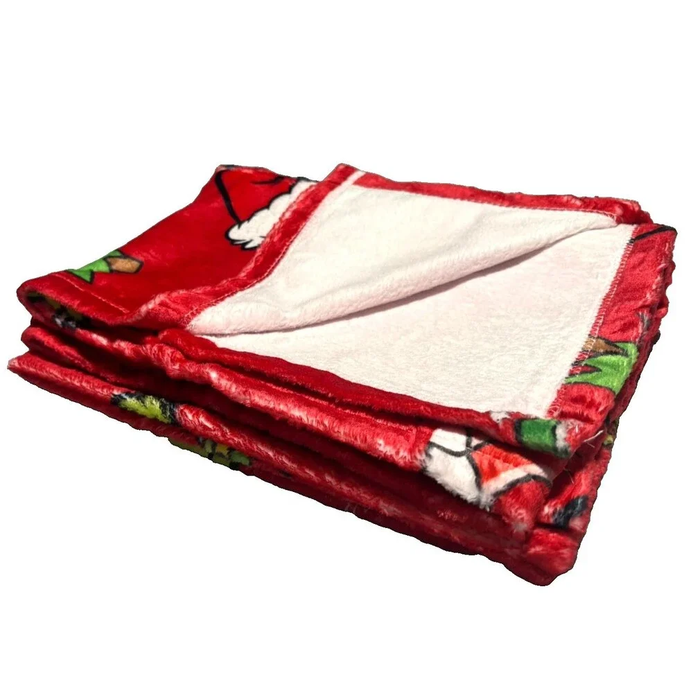 The Grinch Red Holiday Plush Throw Christmas Blanket 40